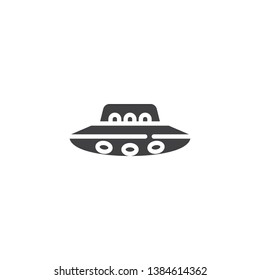 Ufo spaceship vector icon. filled flat sign for mobile concept and web design. UFO saucer glyph icon. Symbol, logo illustration. Pixel perfect vector graphics
