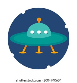 UFO spaceship vector icon. Spacecraft icons