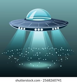 UFO Spaceship vector and illustration, unidentified flying vector