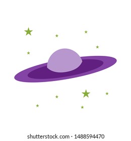 ufo spaceship vector, space illustration.