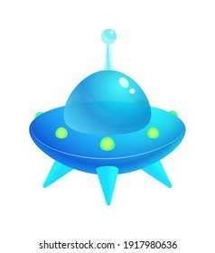 UFO spaceshuttle vector cartoon isolated on white background