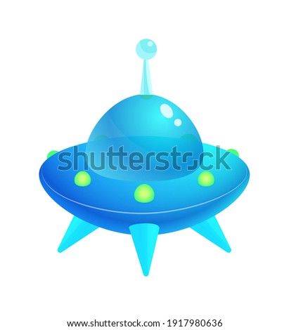 UFO spaceshuttle vector cartoon isolated on white background