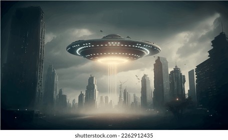 UFO spotted over city at night extraterrestrial aliens visiting earth planet