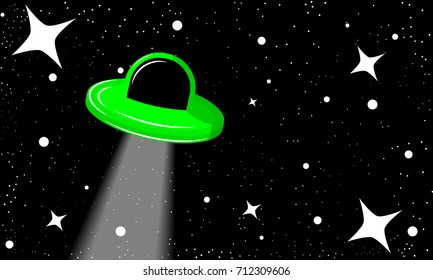 UFO in the starry sky