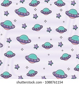 ufo and stars pattern