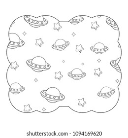 ufo and stars pattern
