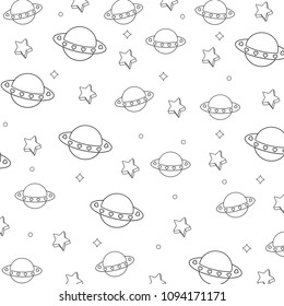 ufo and stars pattern