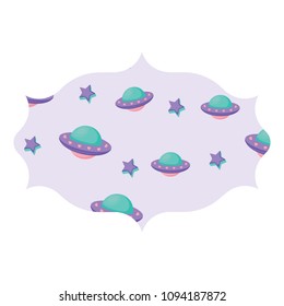 ufo and stars pattern