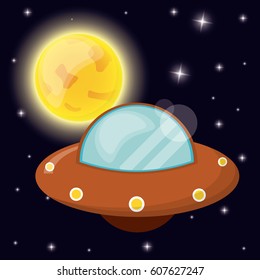 UFO with sun space orbit
