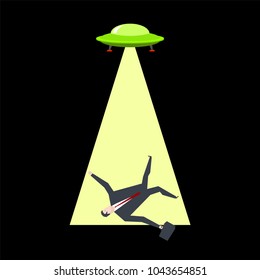 UFO takes businessman. Aliens kidnap boss. Office life

