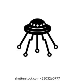 Ufo tech connection vector logo design