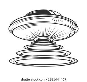 UFO technology icon isolated design