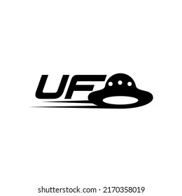 UFO text symbol icon vector logo design
