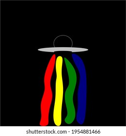 ufo that gives off colorful light