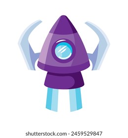 ufo transport cartoon isolated design