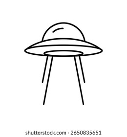Ícone de Linha de Objeto Voador Não Identificado UFO