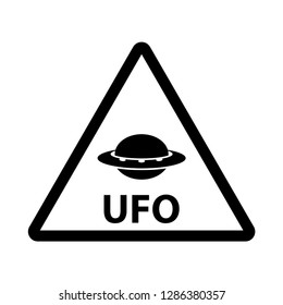 ufo unknown flying object schematic isolated vector image icon 