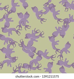 UFO urban camouflage of various shades of green and violet colors. It is a colorful seamless pattern that can be used as a camo print for clothing and background and backdrop or computer wallpaper