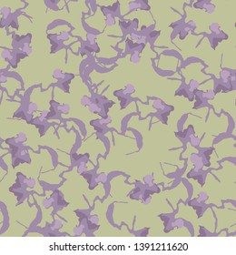 UFO urban camouflage of various shades of green and violet colors. It is a colorful seamless pattern that can be used as a camo print for clothing and background and backdrop or computer wallpaper