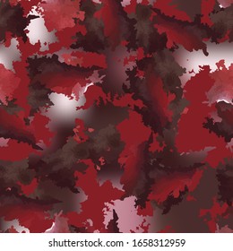 UFO urban camouflage of various shades of red, white, pink and wine colors. It is a colorful seamless pattern that can be used as a camo print for clothing and background and backdrop or wallpaper