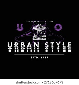 Diseño de Vector gráfico de estilo urbano OVNI para impresión lista y para otros usos