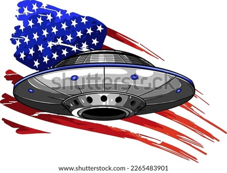 ufo with usa flag in background vector