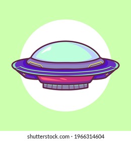 UFO Vector Cartoon Illustration. premium vector