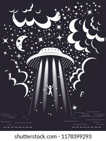 UFO Vector. Cartoon. Isolated art