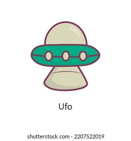 Ufo Vector Filled outline Icon Design illustration. Space Symbol on White background EPS 10 File