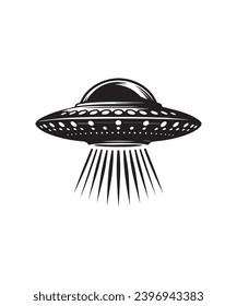 UFO VECTOR. FLYING SAUCER VECTOR ILLUSTRATION. spacecraft