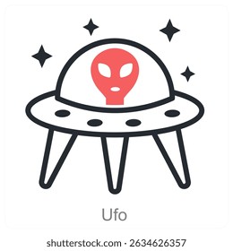 ufo vector icon concept design