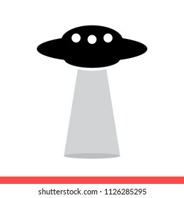 UFO vector icon, spaceship symbol. Simple, flat design for web or mobile app