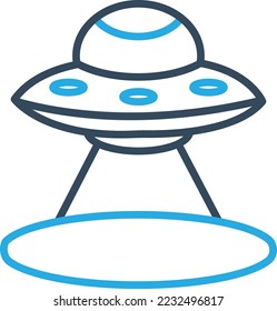 Ufo Vector Icon which is suitable for commercial work and easily modify or edit it
