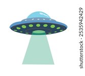 Ufo  vector illustration. alien spaceship . on white background