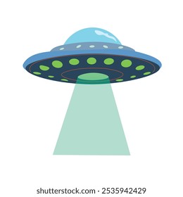 Ufo  vector illustration. alien spaceship . on white background