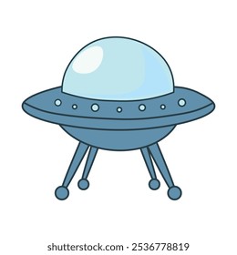 Ufo  vector illustration. alien spaceship . on white background