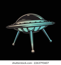 Ufo vector illustration with black background