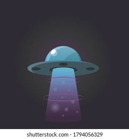 UFO vector illustration, Flat design UFO icon