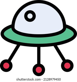 UFO Vector illustration on a transparent background. Premium quality symbols. Glyphs  vector icon for concept and graphic design.
