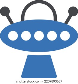 UFO Vector illustration on a transparent background. Premium quality symmbols. Glyphs vector icons for concept and graphic design. 
