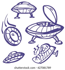 UFO vector illustration on a white background