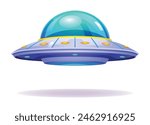 Ufo vector illustration. Unidentified flying object. Isolated on white background