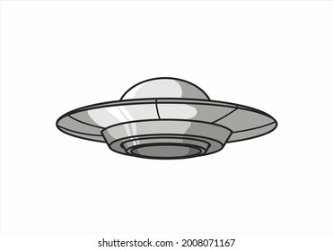 Ufo vector illustration. unidentified flying object, saucer, cosmic.