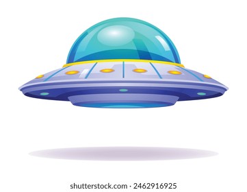 Ufo vector illustration. Unidentified flying object. Isolated on white background