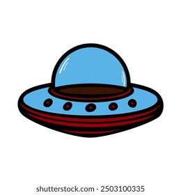 Ufo vector illustration. Unidentified flying object. on white background