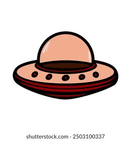 Ufo vector illustration. Unidentified flying object. on white background