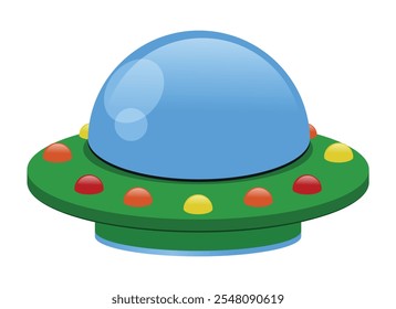 Ufo vector illustration. Unidentified flying object. Isolated on white background