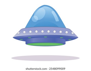 Ufo vector illustration. Unidentified flying object. Isolated on white background.