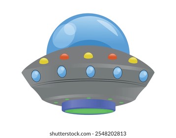 Ufo vector illustration. Unidentified flying object. Isolated on white background.