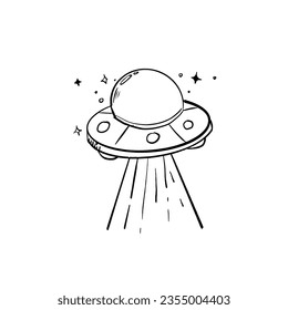 ufo vector image floating in space